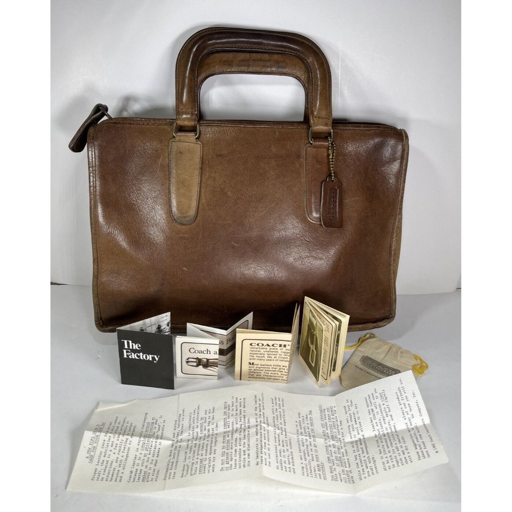 Coach Bonnie Cashin Small Satchel Briefcase Bag -Original Paperwork -Distressed